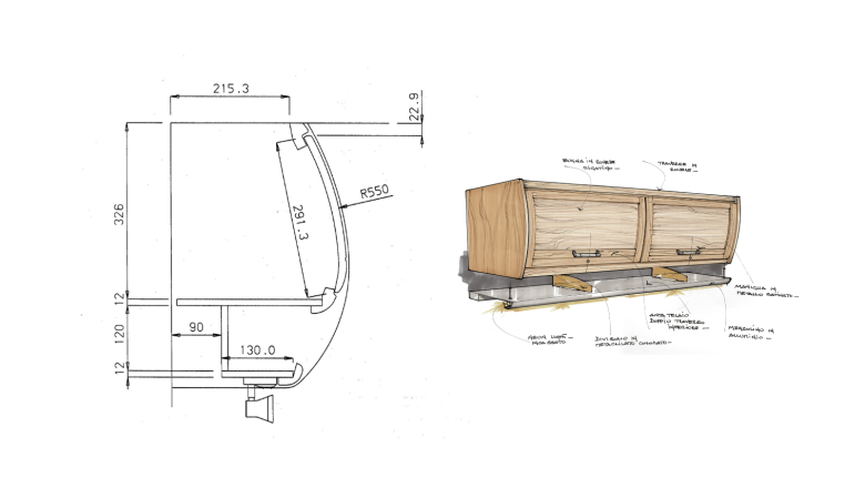 first RV overhead door on a curved frame 